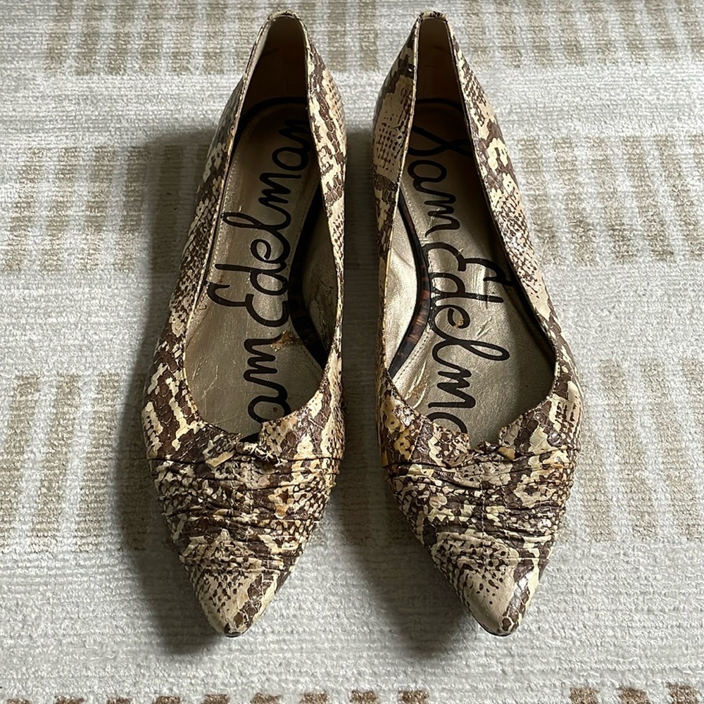 Sam Edelman Izzie Snake Skin Pointed Flat Size 9.5